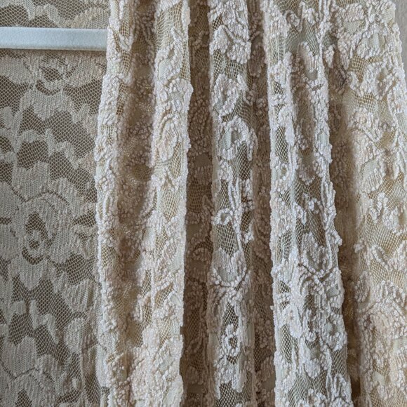 Surrealist Anthropologie cream colored  lace  duster Cardigan L - Picture 5 of 7